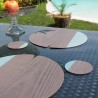 Nelumbo sæt med 2 runde dækkeservietter træ bordskåner til borddækning 