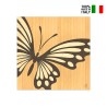 Butterfly billede dekoration 75x75 cm sommerfugl med indlagt træ Mængderabat