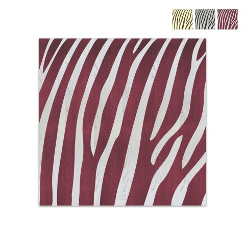 Zebra billede dekoration 75x75 cm dyre mønster lavet med indlagt træ