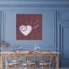Amour billede dekoration 75x75 cm moderne motiv lavet med indlagt træ Udsalg