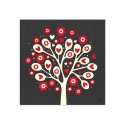 Tree of Hearts billede dekoration 75x75 cm moderne med indlagt træ Egenskaber