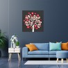 Tree of Hearts billede dekoration 75x75 cm moderne med indlagt træ Udsalg