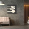 Cutlery billede dekoration 75x75 cm moderne lavet med indlagt træ Udsalg