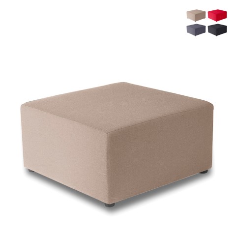 Polstret 75x75 cm firkantet skammel puf med stofbetræk farverig stue