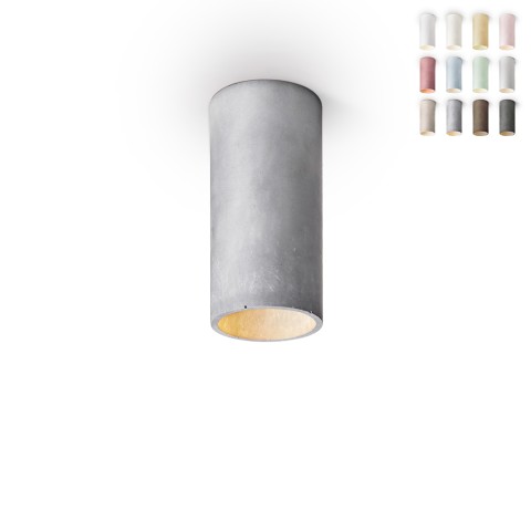 Cromia design loftlampe 13 cm cylinderformet led lampe cement farverig