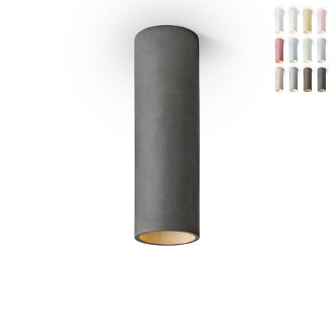 Cromia design loftlampe 20 cm cylinderformet led lampe cement farverig