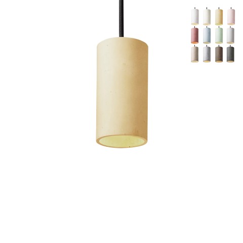 Cromia pendel loftlampe 13 cm cylinderformet led lampe cement farverig