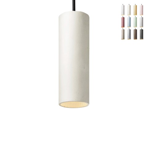 Cromia pendel loftlampe 20 cm cylinderformet led lampe cement farverig