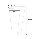 Egizio høj 41x90 cm rektangulær vase plast krukke potte indbygget lys Rabatter