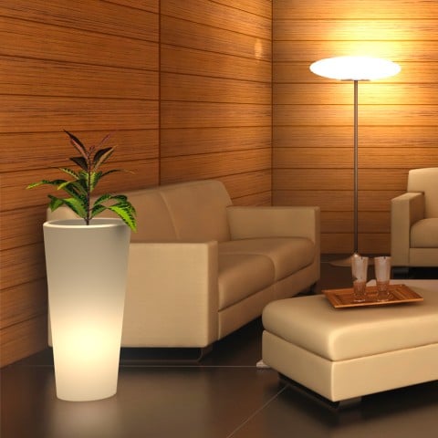 Moderne lysende grydeskive til planter med vasesøjle Gotico