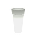 Messapico høj rund vase plast krukke potte med indbygget lys til have Rabatter