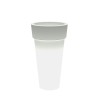 Messapico høj rund vase plast krukke potte med indbygget lys til have Rabatter