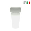 Messapico høj rund vase plast krukke potte med indbygget lys til have På Tilbud