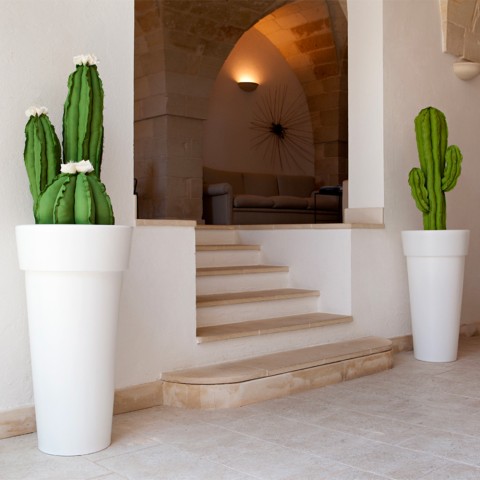 Messapico høj 105cm rund vase plast krukke potte udendørs indendørs Kampagne