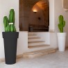 Messapico høj 70cm rund vase plast krukke potte til udendørs indendørs Tilbud