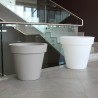 Romano høj 70 cm rund vase plast krukke potte til udendørs indendørs Mål