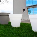 Romano høj 80 cm rund vase plast krukke potte til udendørs indendørs Pris