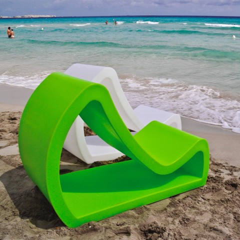 Fusion loungestol udendørs lænestol solseng i polyethylen til have bar