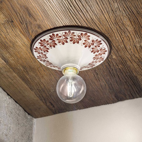 Trieste PL stor loftlampe loftroset keramik led lys soveværelse stue