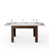 Bibi Mix NB valnød hvid 90x120-180 cm lille træ spisebord med udtræk Tilbud