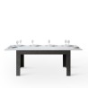Bibi Mix AB grå hvid 90x160-220 cm lille træ spisebord med udtræk Tilbud