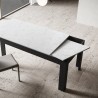 Bibi Mix AB grå hvid 90x160-220 cm lille træ spisebord med udtræk Udsalg