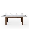 Bibi Mix NB valnød hvid 90x160-220 cm lille træ spisebord med udtræk Tilbud