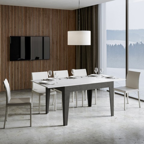 Cico Mix AB grå hvid 90x120-180 cm lille træ spisebord med udtræk