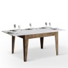 Cico Mix NB valnød hvid 90x120-180 cm lille træ spisebord med udtræk Tilbud