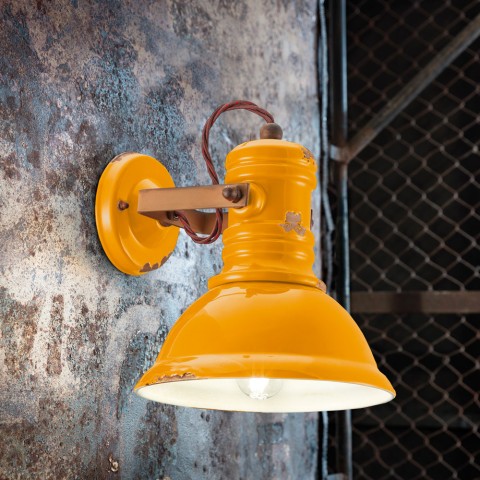 Væglampe applikation jern og keramik vintage design Industrial AP