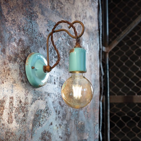Applikation industrielt design væglampe jern og keramik Vintage AP3