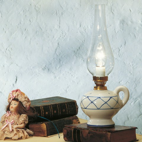 Bordlampe lampe glas og keramik klassisk vintage design Pompei TA