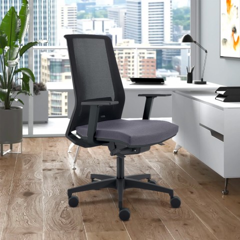 Grå ergonomisk design kontorstol med åndbart mesh Blow G