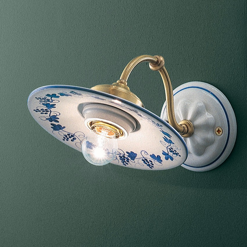 Asti AP væglampe keramik messing håndmalet led lys soveværelse stue Kampagne