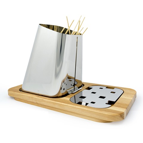 Gran Sasso Plus grillspyd holder til bordet af træ og rustfrit stål