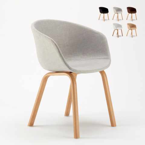 Sæt med 20 Komoda nordisk spisebords stol polstret med metalben træeffekt