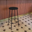 Circle høj designer barstole sort metal til køkkenø køkken bar hotel Rabatter