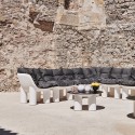 Atene T1 rundt lille sofabord sort hvidt design til have stue lounge 