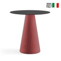 Fade T1-R lille rundt spisebord hvidt sort design cafe bord udendørs På Tilbud