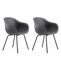 Fade C1 sæt med 2 stole design med armlæn polyethylen metalben stue Tilbud