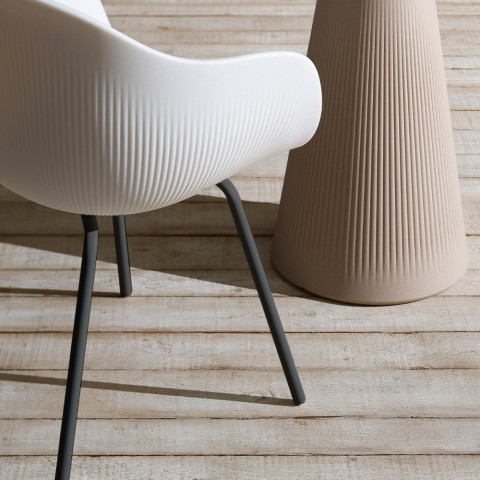 Fade C2 sæt med 2 stole design med armlæn polyethylen metalben stue Kampagne