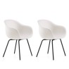 Fade C2 sæt med 2 stole design med armlæn polyethylen metalben stue Rabatter