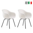 Fade C2 sæt med 2 stole design med armlæn polyethylen metalben stue Udsalg