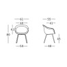Fade C2 sæt med 2 stole design med armlæn polyethylen metalben stue Egenskaber
