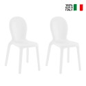 Chloé sæt med 2 stole design polyethylen til stue køkken restaurant På Tilbud