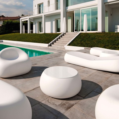 Lavt rundt sofabord beholder i moderne design T Ball