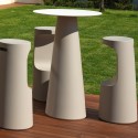 Fura T1-H rundt højt lille barbord plast til køkken udendørs haven bar 