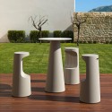 Fura T1-H rundt højt lille barbord plast til køkken udendørs haven bar Kampagne