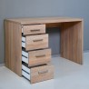 KimDesk 110x60 cm lille skrivebord træ med 4 skuffer opbevaring eg Model