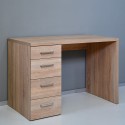 KimDesk 110x60 cm lille skrivebord træ med 4 skuffer opbevaring eg Egenskaber